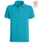 Short sleeved polo shirt with three buttons closure, 100% cotton, light military green colour PAVENICE.CE